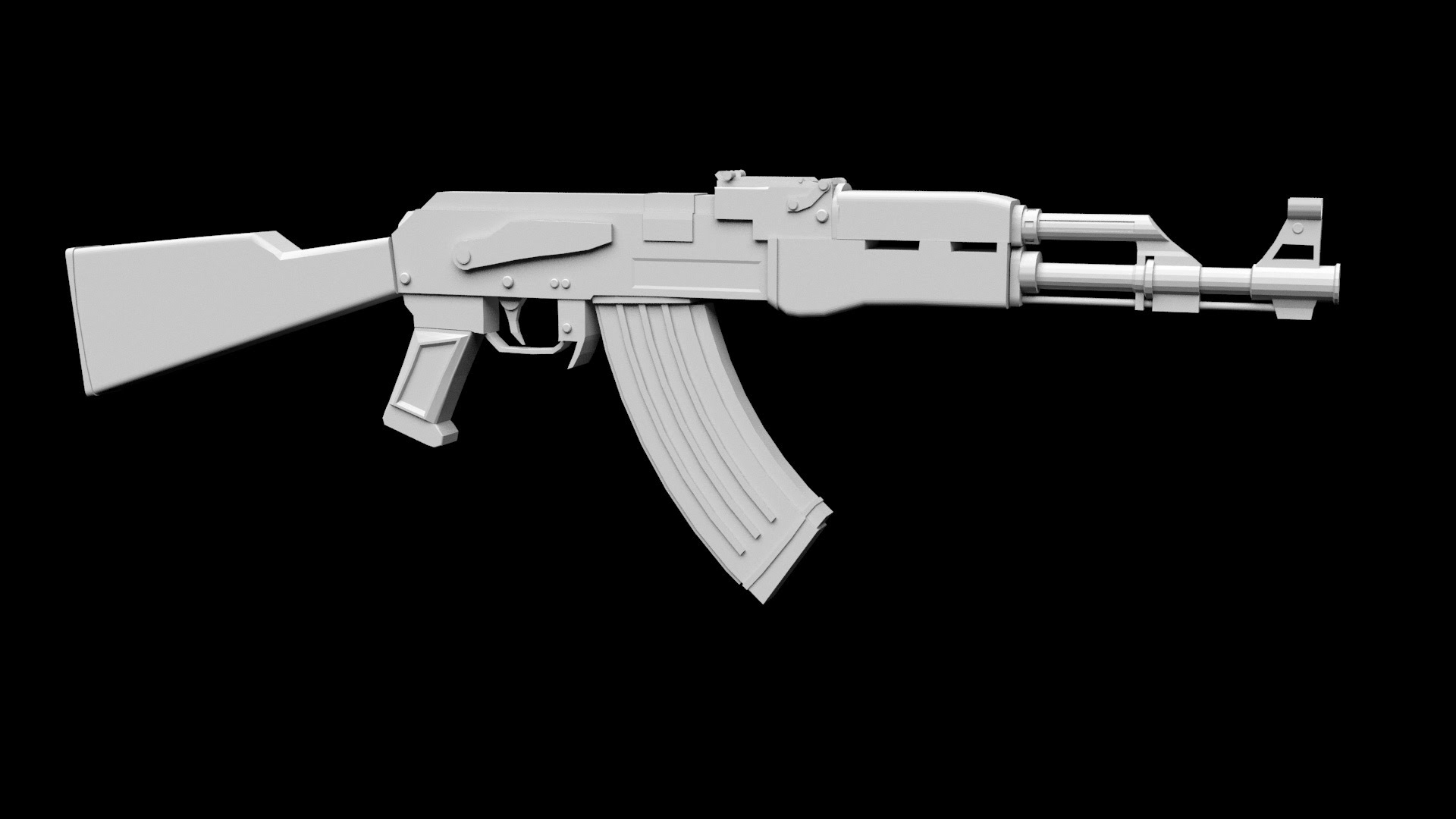 3d max сложное моделирование,3d max основы моделирования,урок 3d max,3d max быстрое моделирование, Моделирование AK-47 в 3D Max